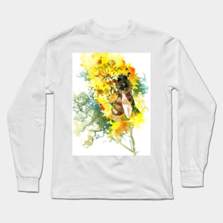 Honey Bee and YellowFlower Long Sleeve T-Shirt